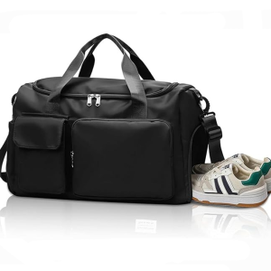 Waterproof Gym Bag Duffle Bag with Wet Pockets and Shoe Compartment, Durable Sports Holdall Bag